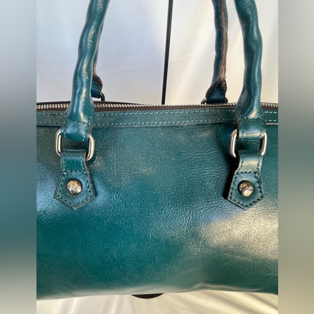 Patricia Nash Teal Embossed Leather Satchel - Picture 4 of 16
